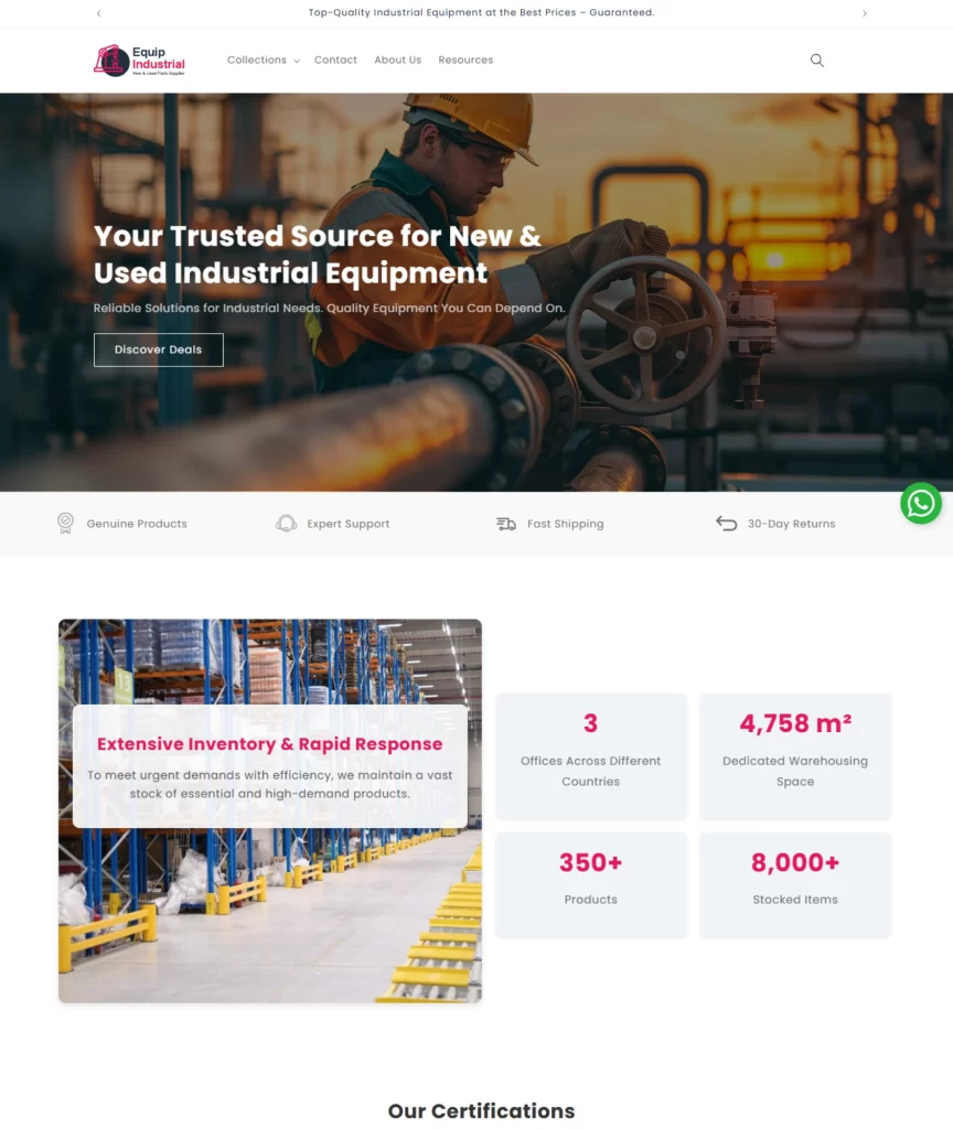ustom eCommerce website design for an industrial parts seller in the UAE, built by FuturePeak Digital to improve online sales and client reach.