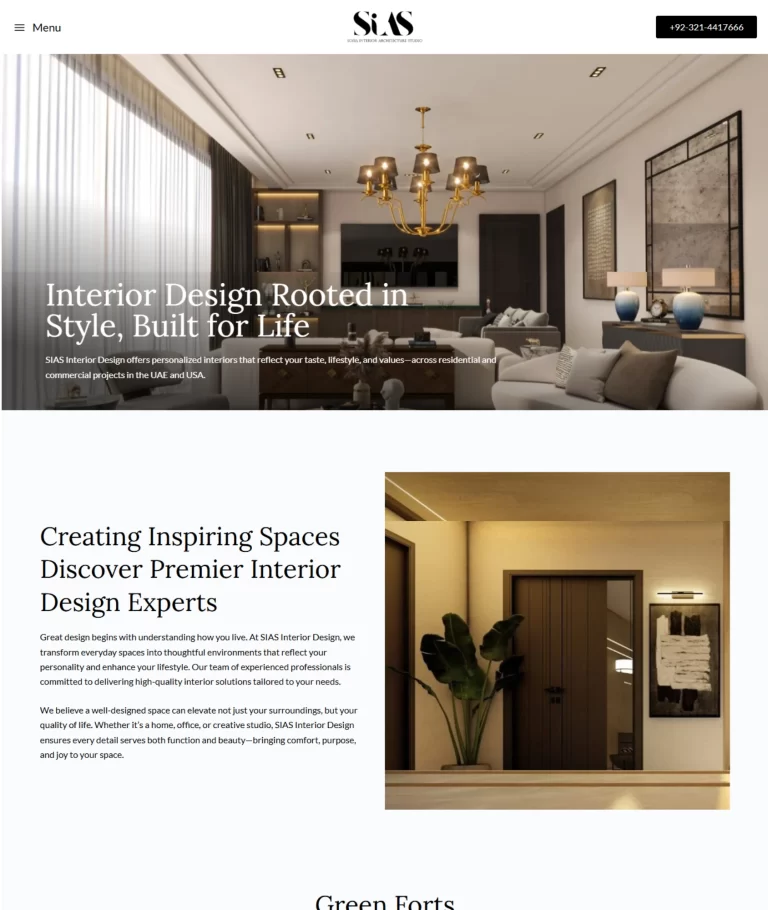 Creative Website Design for Interior Design Studio in the USA